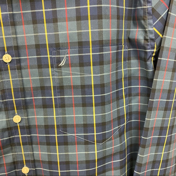 Nautica Blue Plaid Button Down Classic Fit Shirt - Picture 4 of 7
